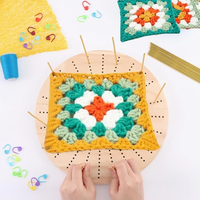 Stainless Steel Rod Pins Wooden Crochet Blocking Board  Sewing Tool