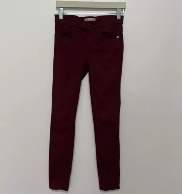 Madewell Skinny Skinny Sateen Burgundy Jeans Size 24