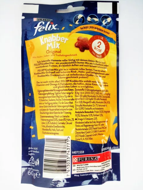 (EUR 39,92 / kg)  Felix Knabber Mix Original Katzen-Snack 10 x 60 g 2