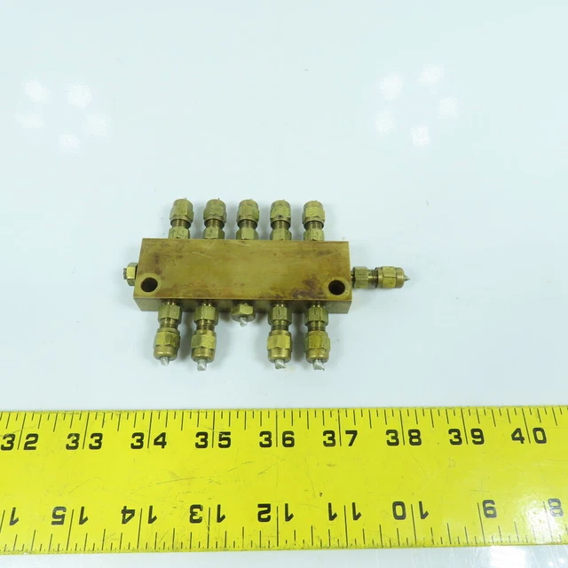 11WAY OIL GREASE Brass Lubrication Distribution Piston Manifold Block