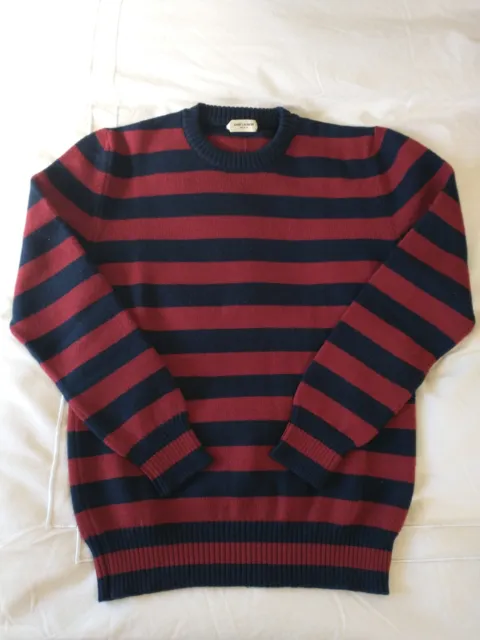 Saint Laurent Paris Hedi Slimane FW15 Red & Navy Striped Sweater Medium Archive