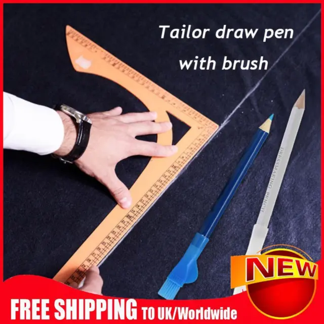 2pcs Water Erasable Tailor Chalk with Brush Fabric Pencil DIY Sewing Accessories