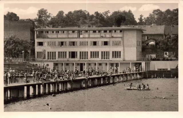 AK Darmstadt Jugendherberge, Schwimmbad, gel. 1955 (Nr. 1786)