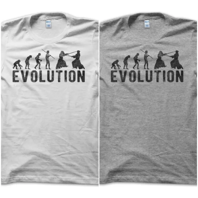 T-Shirt Maglietta Evolution Kendo Spada Manichino Arti Marziali Vintage Uomo