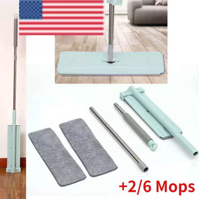 Cleaning Tools 360° Flat Squeeze Microfiber Mop Set Hand-free Floor Mops