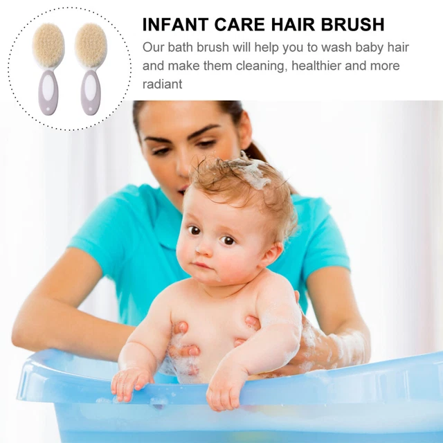 2 PCS BABY Shampoo Set Wool Brush Infant Body Scrubber Hair £8.19