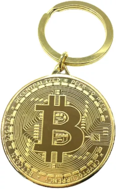 Bitcoin Key Ring Design And Double-Sided Collectible Coin Art Collection Gift