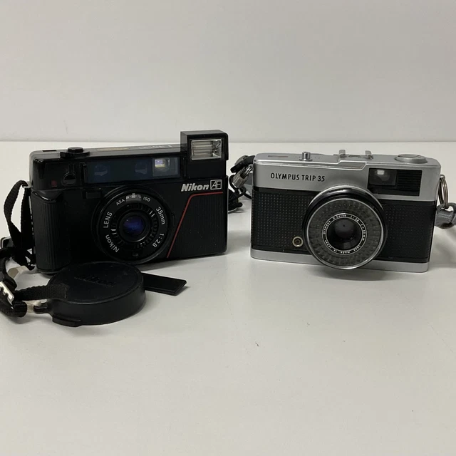 OLYMPUS TRIP 35 Nikon L35 Film Cameras Parts Only (I5) W#662