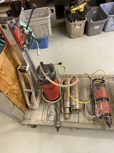 hilti core drill rig DD200, Stand, 2”-5” Diamond Core (4) Bits