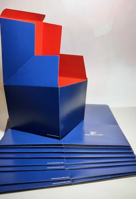 SWAROVSKI "6" x 6" x 5" BLUE GIFT BOX 7 ~ LOT of 10" BOXES * NEW * FREE SHIPPING