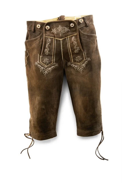 Trachtenlederhose,Kniebund Lederhose Martin ZV Wildbock torf, wahlw.Gr.44 bis 58