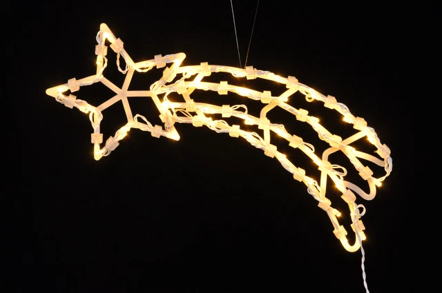 LED Fensterbild m. Dual Timer - Sternschnuppe - Weihnachts Silhouette beleuchtet