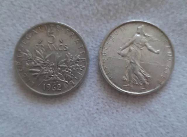 Pièce de 5 Francs Semeuse Argent de 1962