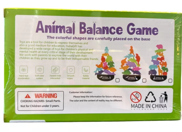 Animal Dinosaur Balance Stacking Game Toys Wood Building Blocks For Kid Toddlers 2