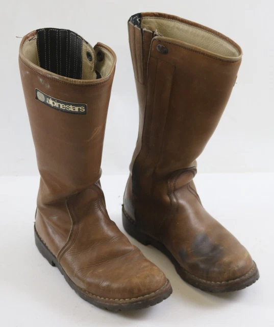 VTG ALPINE STARS Hi-Point Kenny Roberts Boot Brown Leather  display picture 1