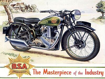 BSA MOTORCYCLES NOSTALG  Retro Metal Tin Sign Poster Plaque Garage Wall Decor A4