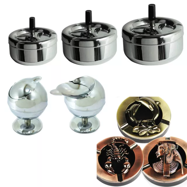 High Quality Amazing Steel Ashtray Cigarette Ashtray Odour Free Spinning Ashtray