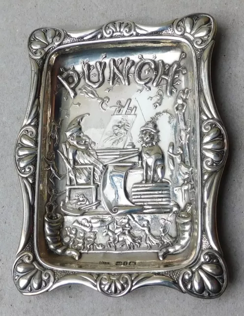 NO RESERVE HM1893 Silver Mr Punch Pin Dish Vintage Antique