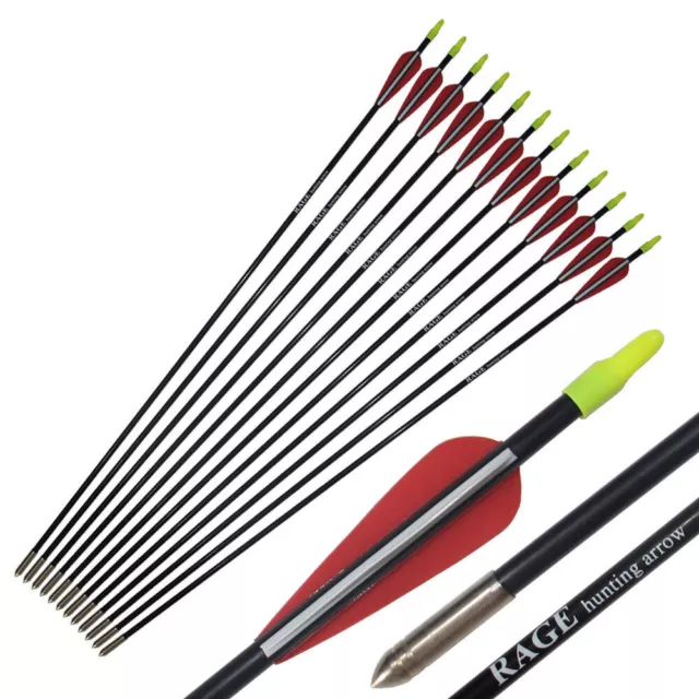 12X 25" Fiberglass Arrow Practice Archery Safeguard Compound Recurve bow Longbow