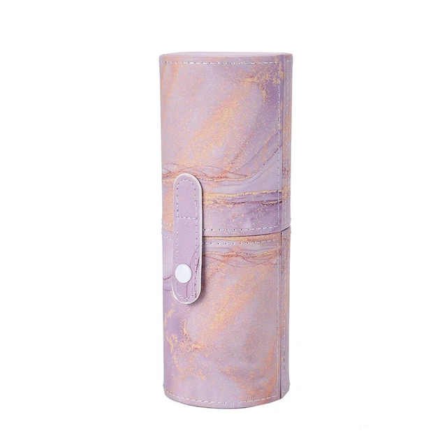 Portable PU Leather Makeup Storage Holder Cosmetic Brush Pen Cup Box (C)