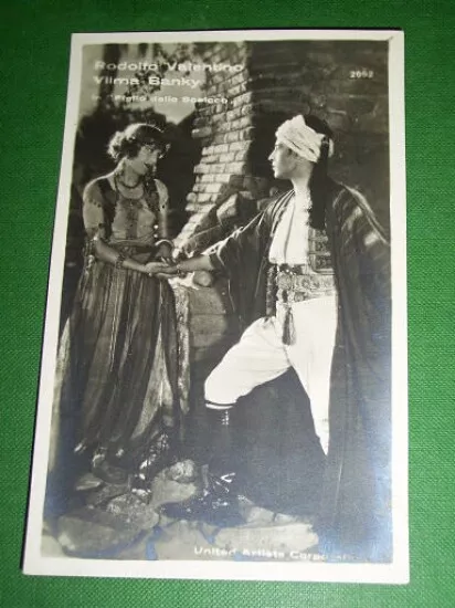 Foto Cartolina Cinema Teatro Lirica - RODOLFO VALENTINO e VILMA BANKY - 1926 ca