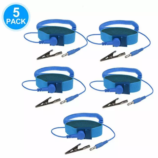 5 x Anti-Static WristBand Strap ESD Grounding Wrist Strap Prevents Static Build