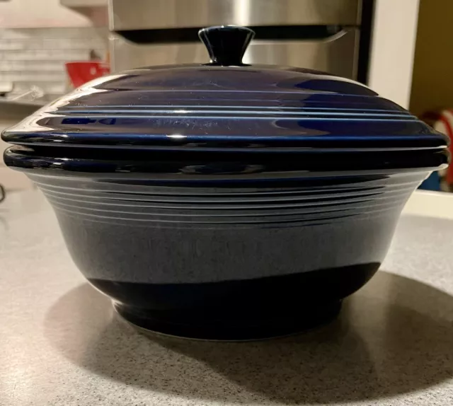 Fiesta Fiestaware Cobalt Blue 2-Quart Covered Casserole Dish + Lid 1990s