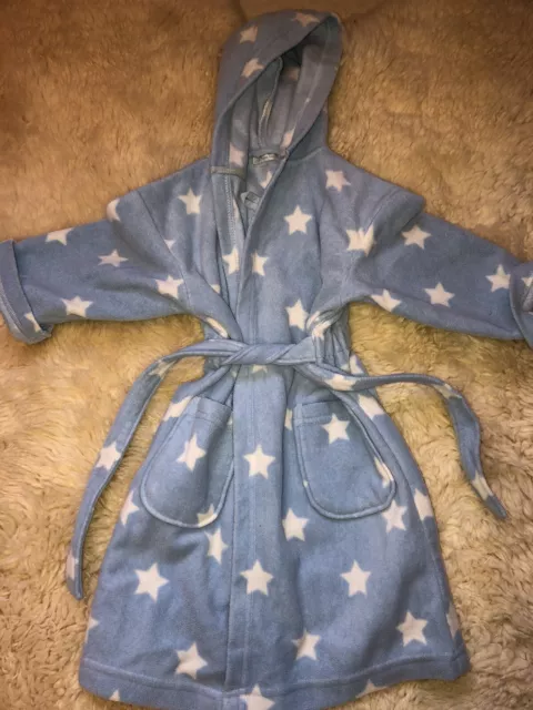 Robe de chambre Jojo Maman Bebe étoile bleue - 2-3 ans - bébé bleu avec étoiles blanches