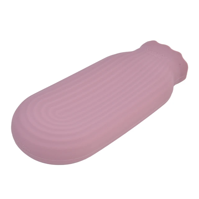 (Purple)Cold Hot Water Bottle 2Colors Silicone Keep Warming Water Injection PD