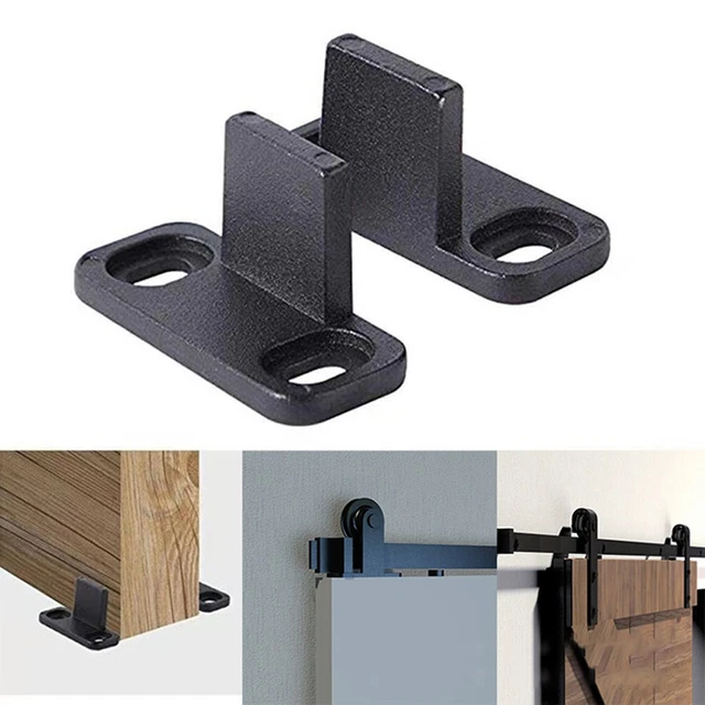 2 Pc X Barn Door Guides Adjustable Stay Roller For Bottom Sliding Door Lot 6