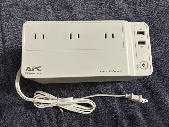 APC Back-UPS Connect BGE90M, 120V Backup, 3 Outlets / 2 USB Ports, 125VA-75W