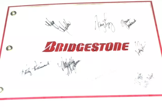 Vintage Bridgestone Racing Flag Red & White With Signatures Framed 19' X 13"flag