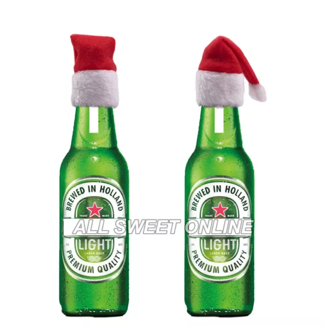 20pcs Christmas Santa Hat Bottle Toppers Wine Bottle Cover Xmas Table Decoration 3