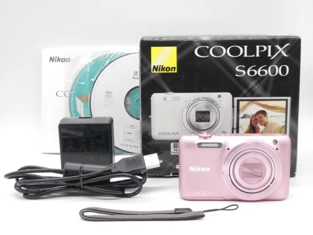 [NEAR MINT++ IN BOX] Nikon COOLPIX S6600 Pink 16.0MP Digital Camera FROM JAPAN
