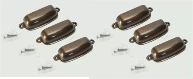 (6 pcs) 3-5/8" (Medium Brushed Brown) CABINET or DRAWER - PULL HANDLE Heavy DUTY