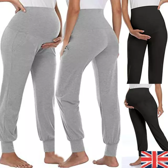 Women's Maternity Cotton Leggings Loose Casual Joggers Pregnancy Pants Trousers