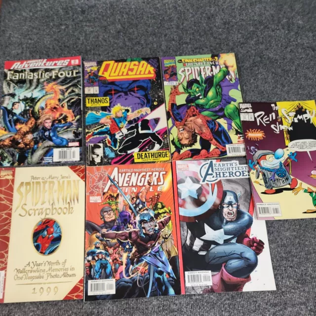 Mixed Lot of 7 Marval comics Spiderman Quasar infinity war crossover