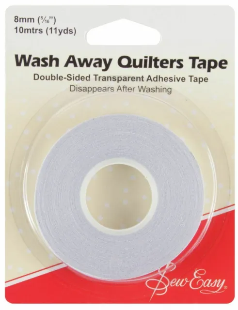 Sew Easy Double-sided Transparent Wash-Away Quilters Tape 10m x 8mm