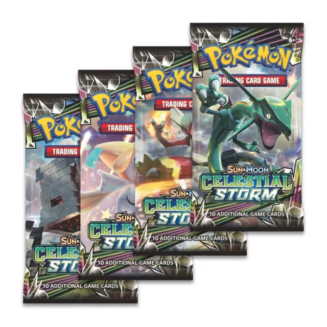 Pokemon TCG Sun & Moon Celestial Storm Booster Pack Art Set (4x New Boosters)