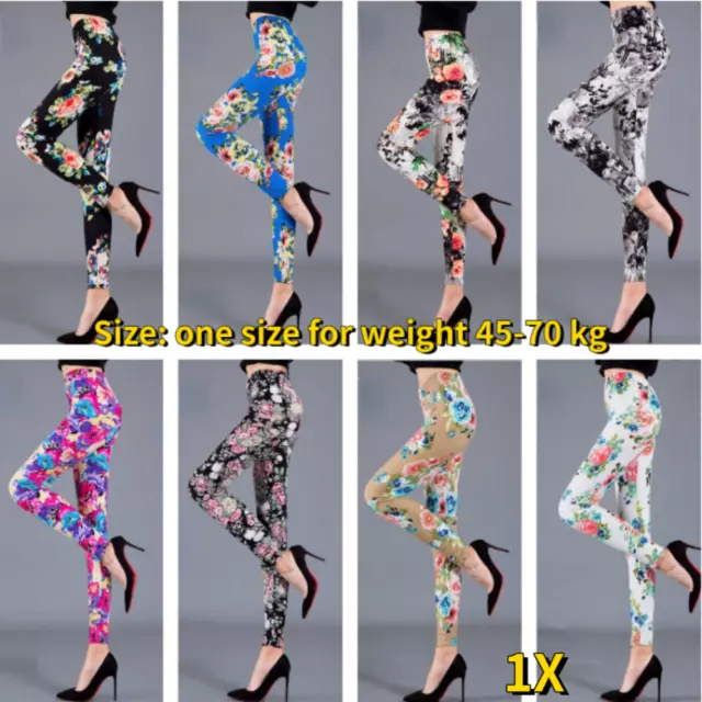 Donna Floreale Leggings Ragazze Sottile Elasticizzato Casual Stampa Vita Alta