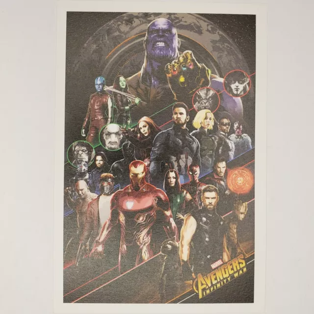 Marvel Infinity War Postcard MCU Captain America Black Widow Thanos Iron Man