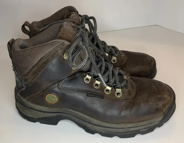 Timberland Womens White Ledge MID Waterproof Brown Hiking Boots Sz 8