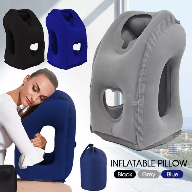 Inflatable Air Cushion Travel Pillow for Airplane Office Nap Rest Neck Head Chin