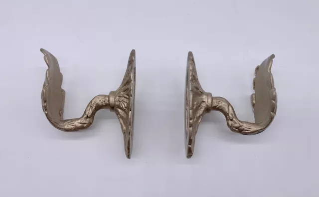 Antique Drapery Rod Co. NIB Bordeaux Swag Bracket Pair in Avant Silver