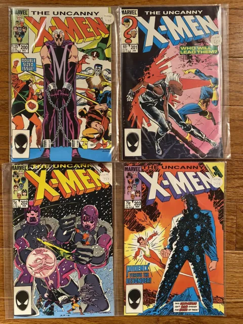 The Uncanny X-MEN #200 #201 #202 #203 Marvel Comics Lot x4 1985- NM HIGH GRADE