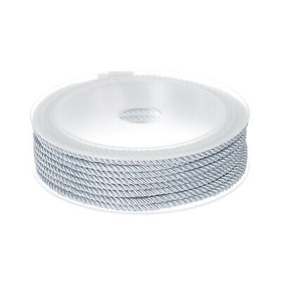 Cuerda de perlas de nailon de 3 mm hilo de nudo chino pulsera hilo, gris plata, 23 ft
