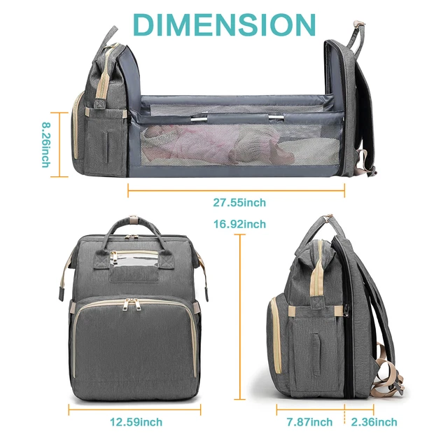 Diaper Bag Backpack, Multifunction Travel Back Pack Maternity Baby Changing Bag 3