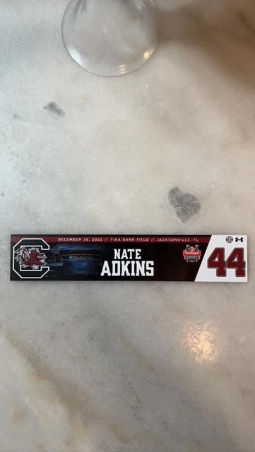 South Carolina Gamecocks Nate Adkins GatorBowl Locker-room Name Plate South Carolina Gamecocks Nate Adkins GatorBowl Locker-room Name Plate