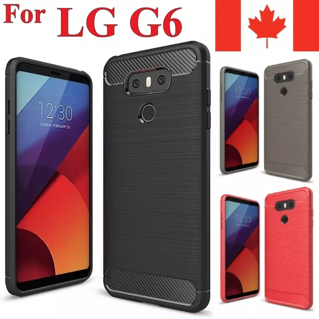 For LG G6 Case - Carbon Fiber Soft TPU Heavy Duty Shockproof Armor Cover