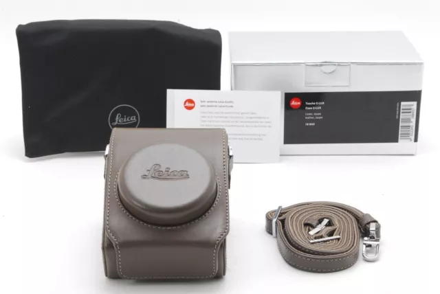 [Top Mint Inutilisé] Véritable étui rigide en cuir Leica C-LUX marron taupe...